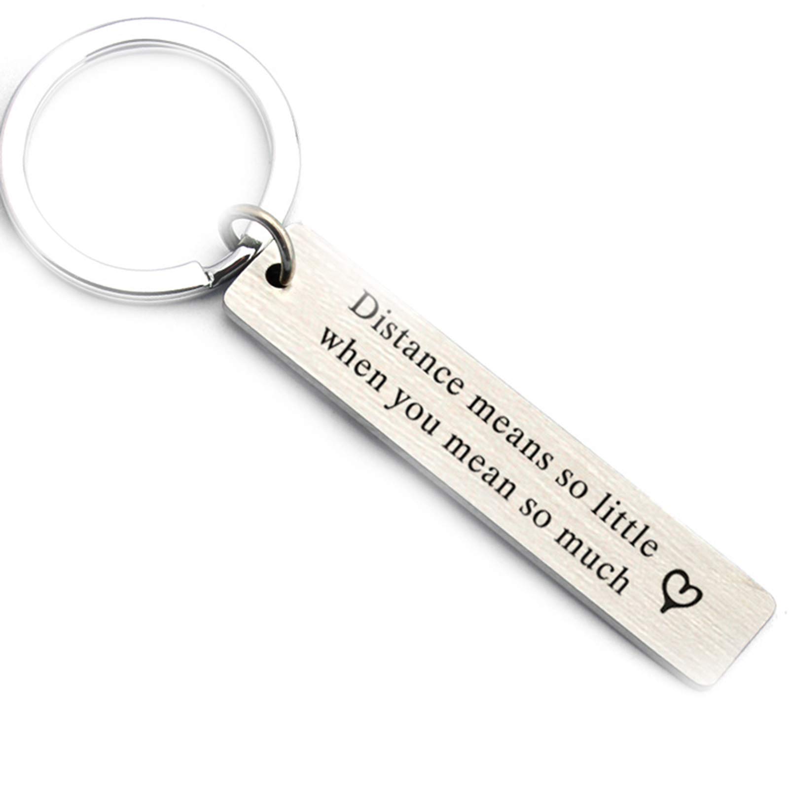Gifts for Boyfriend from Girlfriend Long Distance Relationships Friendship Gifts Military Keychain Distance Means So Little When You Mean So Much Keyring for Birthday Anniversary Christmas Gifts