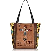 EluteFpme Bible Tote Bags for Women Christian Tote Bag Church Shoulder Bag Inspirational Bags With Zipper Christian Gift
