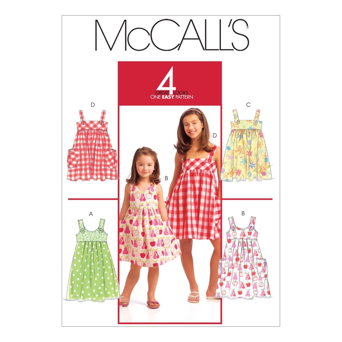 McCall's Patterns M5613 Size CCE 3-4-5-6 Children's/ Girls' Dresses, Pack of 1, White