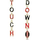 Football Game Day Earrings for Women Rhinestone Touch Down Earrings Race Day Sport Team Earring Red Blue Purple Field Day Accessories Football Mom Outfits Game Day Jewelry Gifts