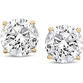 The Diamond Channel CERTIFIED 1 to 6 Carat LAB GROWN Solitaire Diamond Stud Earrings Round Cut 4 Prong Screw Back (F-G Color, VS1-VS2 Eye Clean Clarity)