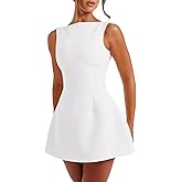 LuFeng Women's Summer Sexy Sleeveless Zipper Mock Neck Slim Fit A-line Mini Dress Bodycon Party Club Dress for Women