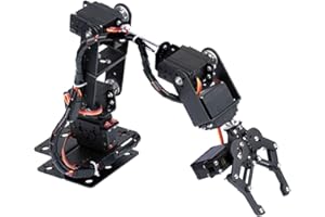 Robot Arm 6DOF Mechanical Clamp Claw Kit, Aluminum Construction, 6 Servo Motors, Black, for Industrial Robots and DIY Project