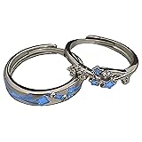 CABEPHY Blue Glow Star Promise Matching Rings for