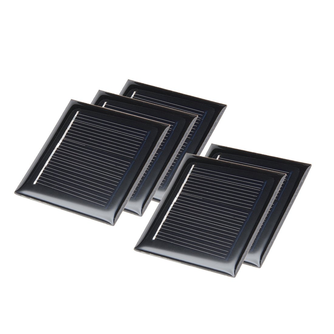 sourcingmap 5Pcs 2V 50mA Poly Mini Solar Cell Panel Module DIY for Light Toys Charger 54mm x 54mm