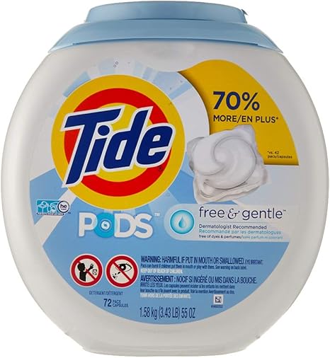 Tide Pods Free Gentle Laundry Detergent Pacs 72ct Amazon Co Uk Health Personal Care