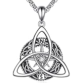 HKPATOP Compass Necklace 925 Sterling Silver Celtic Knot Pendant Graduation Travel Viking Inspirational Jewelry Gift for Women Men