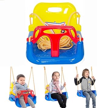 Amazon Co Jp チャイルドスイングシートセーフティベビースイングシートロープ付き傾斜防止およびアンチスリップノット特徴安全ベルト 青 お子様のスイングフレーム用 Sports