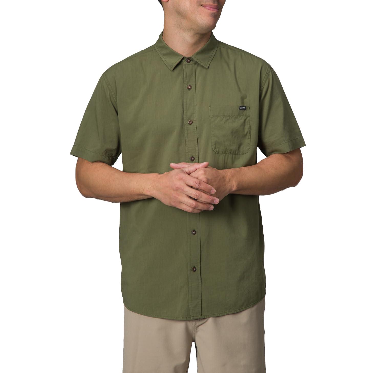 REEF Men’s Collins Short Sleeve Button Up Woven Shirt