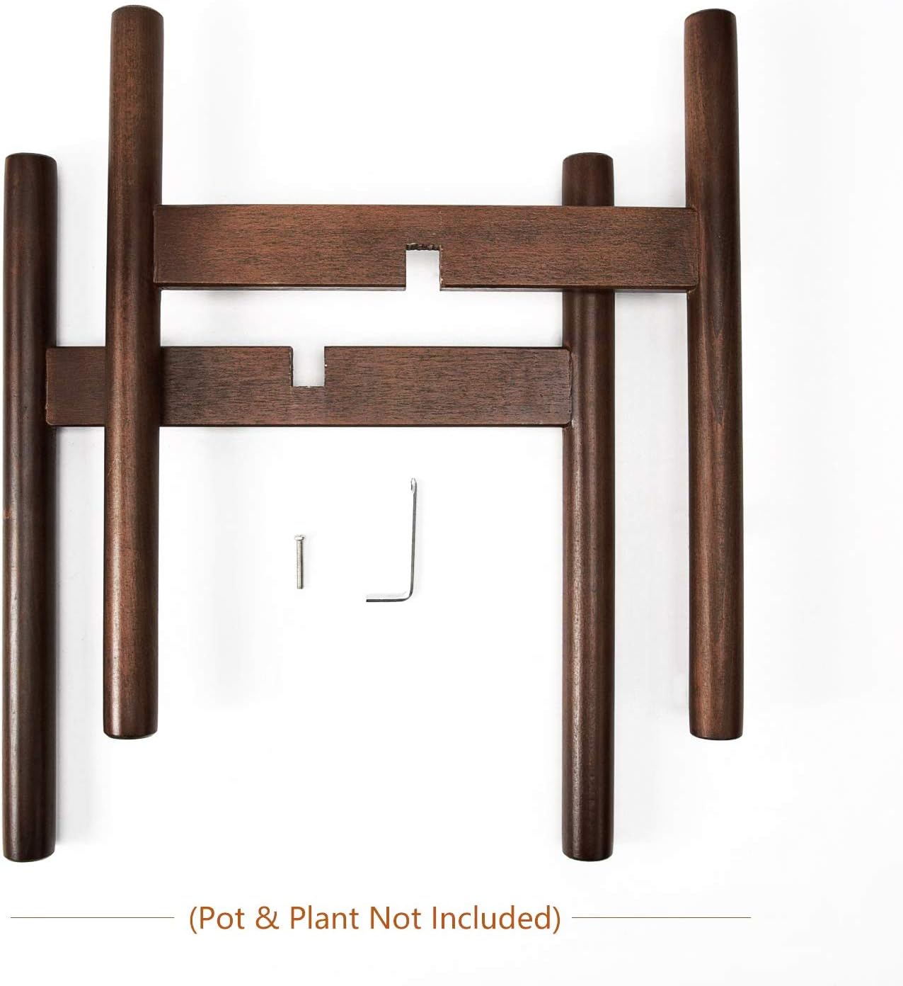 Mkono Plant Stand Mid Century Wood Flower Pot Holder (Plant Pot NOT Included) Potted Stand Indoor Display Rack Rustic Decor, Up to 10 Inch Planter, Dark Brown : Garden & Outdoor