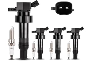 PNKAUTO UF652 Ignition Coil Pack Set of 4 and 93815 Iridium Spark Plugs Fit for 1.6L Naturally Aspirated, Veloster 2012-2017, Accent 2012-2019, Rio 2012-2019, Soul 2012-2019, Replace 273012B100, 93815