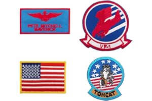 ROCKAPATCH US Navy Fighter US Flag Embroidered iron on Patches 4 pcs set