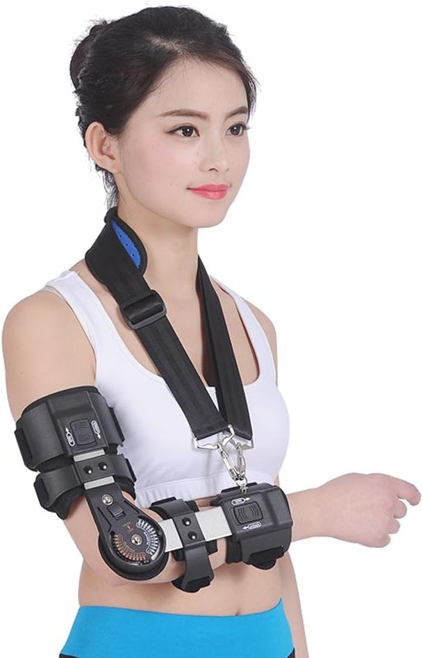 HRRH Medical Arm Fixation Adjustable Elbow Articulation Support Protector Arm Fracture Protector Limbs Elbow Joint Prosthesis Orthosis, left