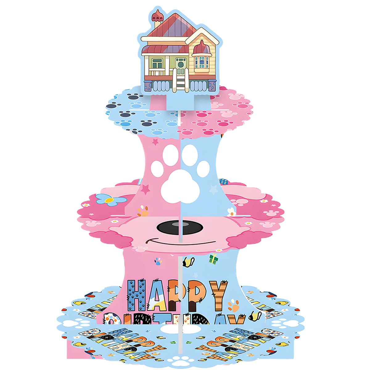 Photo 1 of Blue Dog Birthday Cupcake Stand,Cartoon Birthday Party Supplies?Cute Dog Dessert Stand for Shower Baby Shower Birthday Party