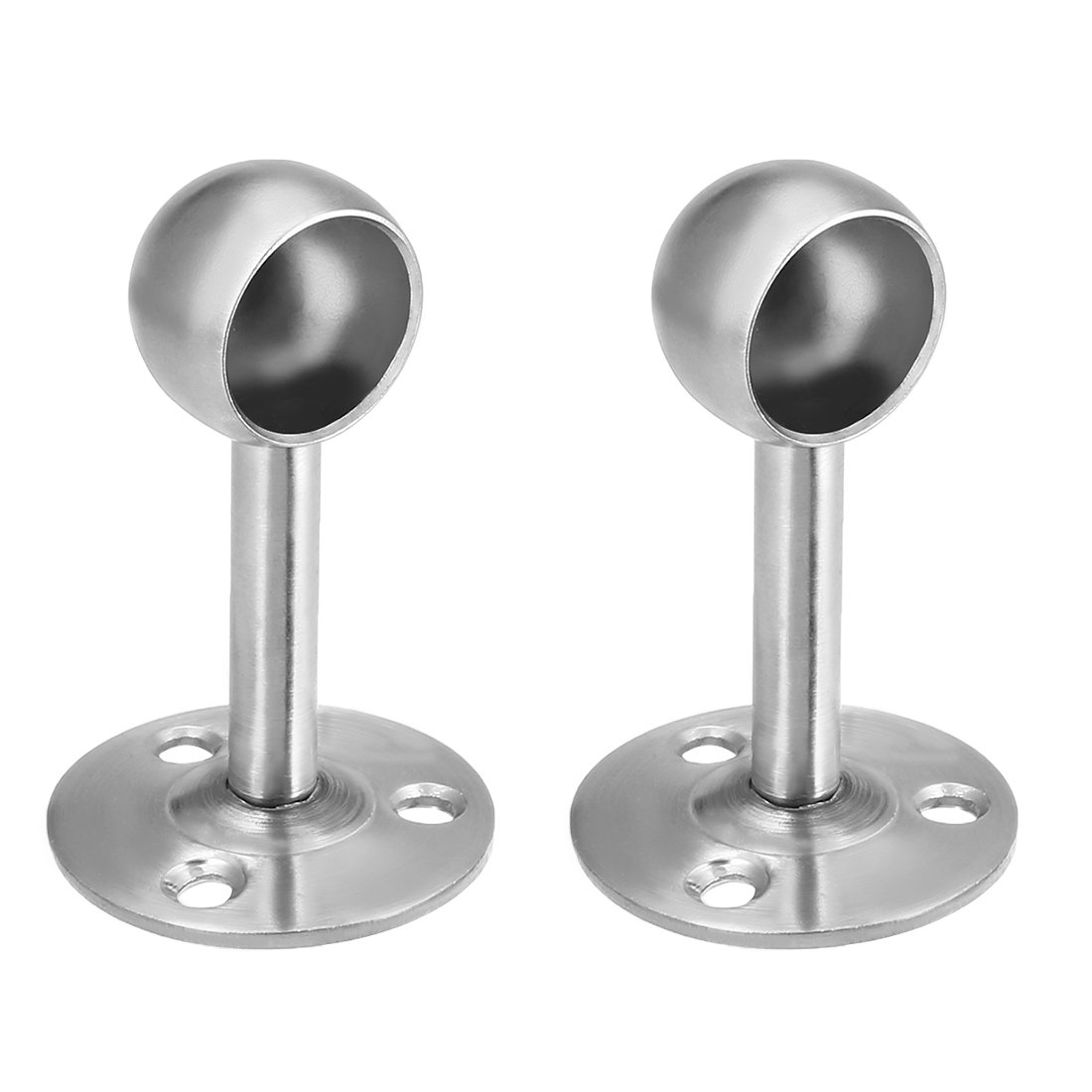 Sourcingmap Wardrobe Pipe Bracket, 19mm Dia, 65mm Height, Ceiling Mounted Rail Rod Support Sockets 2pcs