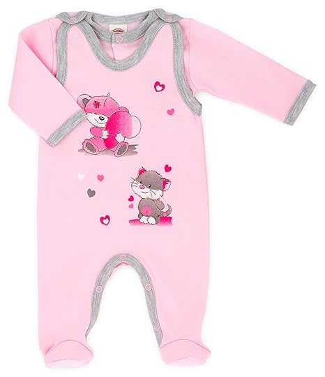 MAKOMA Baby Erstausstattung Unisex Strampler-Set mit Langarmshirt (50 – 74)