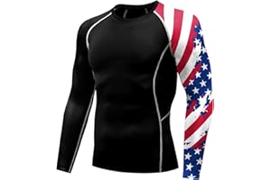 EULCICI Men's Rash Guard Shirts Sun Protection UPF 50+ Long Sleeve BJJ Jiu Jitsu Fitness Running Fishing Swim T-Shirt