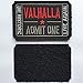 Ticket to Valhalla Admit One Die Historic Live Again 3D Embroidered Tactical Morale Badge Hook & Loop Patch 3x2 inch (Black)
