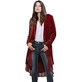Women Ruffled Asymmetric Long Velvet Blazers Coat Casual Jackets