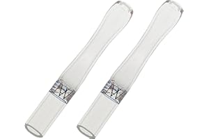 AOMI Handmade Glass Cigarette Holder 2pcs, Tobacco Mouthpiece Fits Standard Size Filter Tip for Traditional Smoking Accessories