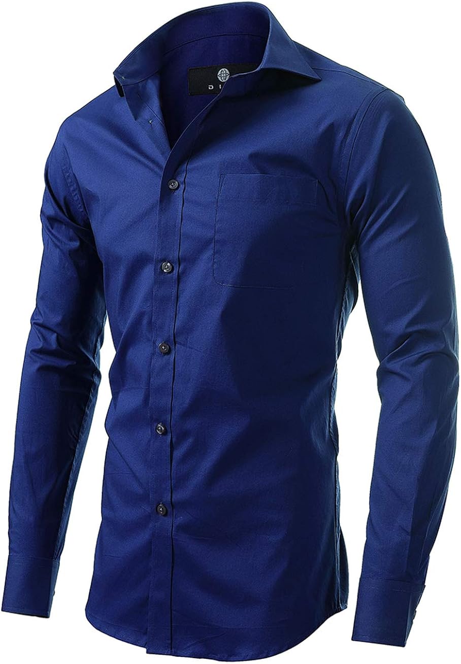 diig Dress Shirt for Men - Slim Regular Fit Work Shirt, White Red Blue XS M 2 XL at  Men’s Clothing store