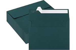 OBMMIRAO 5x7 / A7 Envelopes Self Seal – 50 Pack Green Greeting Card & Invitation Envelopes, 120gsm Premium Colored Paper for 