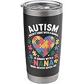 Autism Nana Doesn't Come with a Manual Puzzle Heart Women Stainless Steel Insulated Tumbler