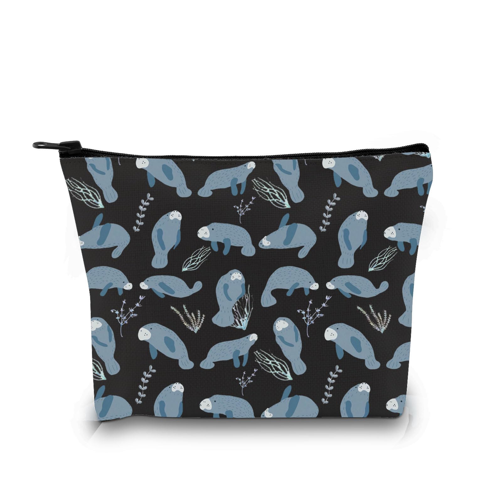 Manatee Cosmetic Makeup Bag Manatee Themed Gift Marine Wildlife Lovers Gift Manatee Animal Manatee Girl Gift Zipper Pouch (Manatee Makeup Bag 1uk)