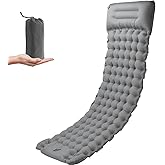 OPL5 Camping Sleeping Pad, 4 Inch Ultra-Thick Air Mattress Cot Inflatable Pillow with Carry Bag, Beach Mattress Built-in Foot