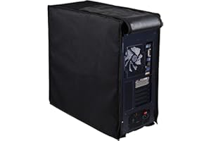 iKammo Computer Tower Dust Covers, Waterproof PC Case Cover, Black, Nylon Oxford Cloth, Zipper Closure, 8.5W x 18.5H x 19.7D 