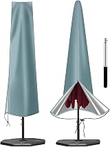 OKPOW Parasol Cover Waterproof 600D Heavy Duty 3m Large Outdoor Umbrella
