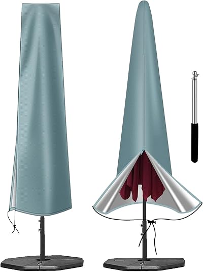 OKPOW Parasol Cover Waterproof 600D Heavy Duty 3m Large Outdoor Umbrella