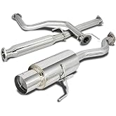 DNA MOTORING CBE-AI942RS Stainless Steel Cat Back Exhaust System [Compatible with 94-01 Acura Integra 4-Dr Sedan, Do Not Fit GS-R and Type R Models]