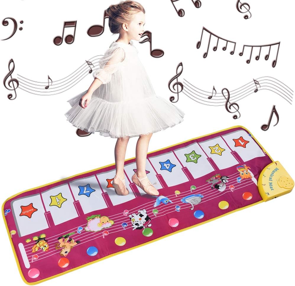 Children’s Musical Mats, LETEASE Baby Piano Mats Touch Play Game Dance Music Carpet Mat Animal Blanket, Baby Early Education Playmat Toys for Kids Gift