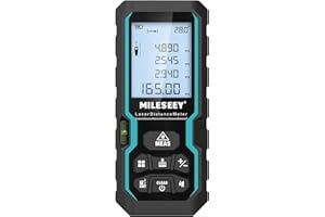 Laser Measure with Digital Angle Display, Mileseey by RockSeed 165 Feet with Electronic Level Control,M/in/Ft Unit Switching Backlit LCD and Pythagorean Mode, Measure Distance, Area, Volume