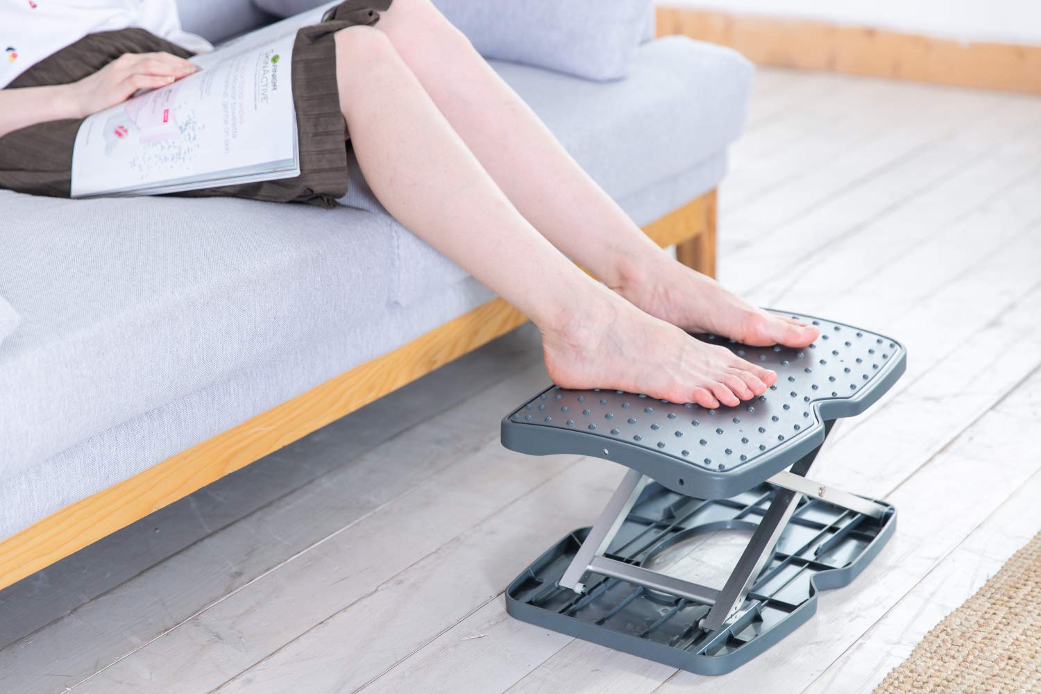 2018 Ergonomic Comfort High Adjustable Footrest New Pebbles Therapy
