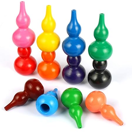 Vegena Kleinkinder Wachsmalstifte Handflächengriff Wachsmalstifte, 12 Farben Ungiftig Waschbar Zeichenstift Buntstifte Farbst