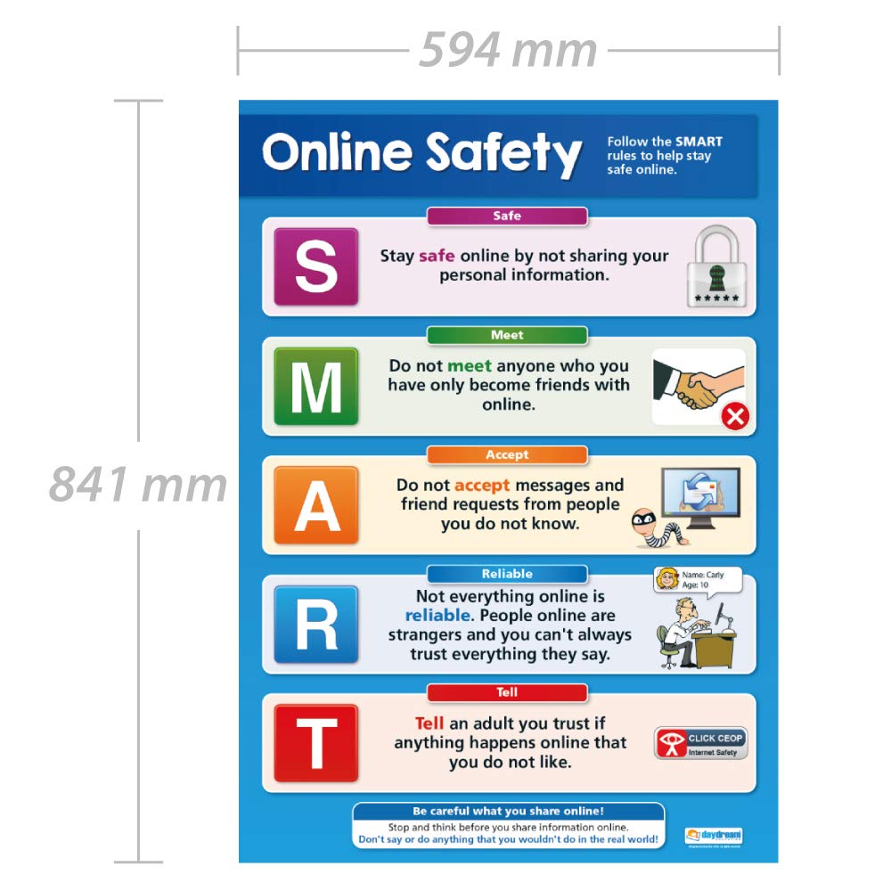 Daydream Education Online Safety SMART Poster, EXTRA LARGE A1 (850mm x 594mm), Gloss Paper - Image 3