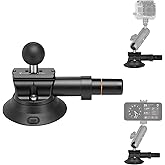 FANAUE Camera Suction Cup Mount with 1 inch Ball Head, ARRI Style Metal Pump-actived Vacuum Suction Mount with NATO Rail on Car Windshield Dash for DSLR Action Camera Phone Holder