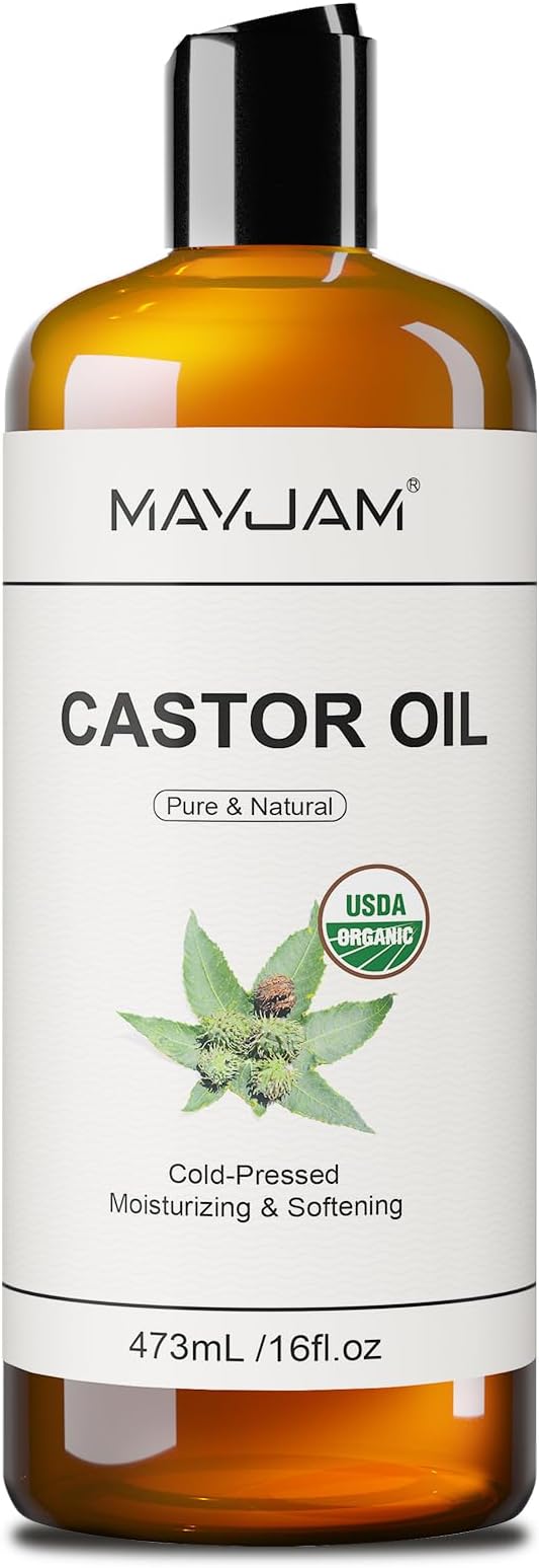 MAYJAM Organic Castor Oil 473ML Pure Natural Cold Pressed