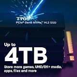 Crucial T705 2TB PCIe Gen5 NVMe M.2 SSD with Premium Heatsink view 6