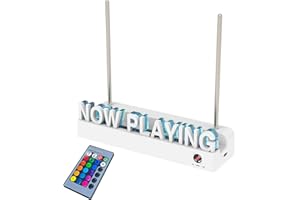 WPESI Now Playing Vinyl Record Stand，Vinyl Record Holder Wall Mount ，Multiple Lighting Colors LED Lights Play Music Collection Display