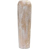 Melrose International Wood Floor Vase - Rustic Farmhouse Vase for Flowers & Decor 23.5" H
