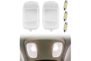 JUQAFY Interior Roof Dome Light Cover with Led Blubs, Map Clear Lens Overhead Console Fit for Dodge Ram 1500 2500 3500 Pickup Truck 2002 2003 2004 2005 2006 2007 2008 2009