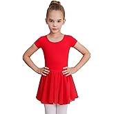 WEGETIT Leotards for Girls Ballet Dress Toddler Dance Leotard with Skirt Kids Gymnastics Outfits Ballet Dance Tutu Dress