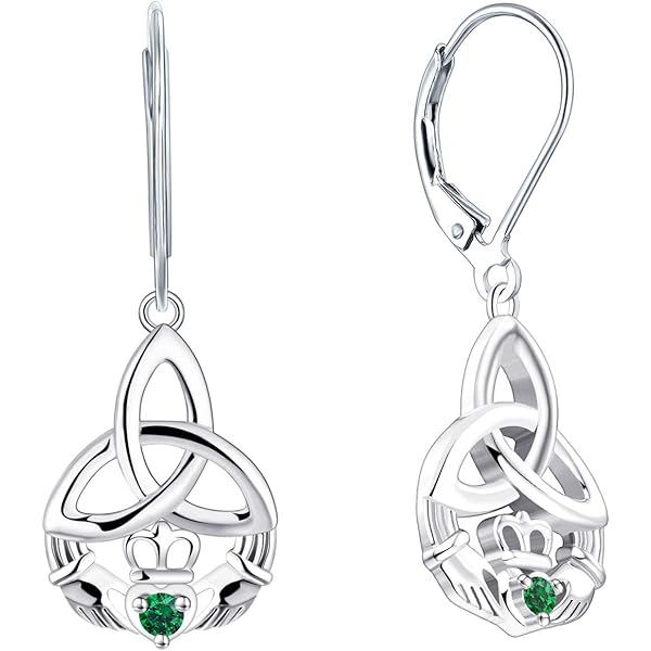 Pendientes Colgantes De Trébol De Trébol De Triquetra Irlandeses Con