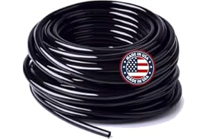 ONE STOP OUTDOOR 100' ft USA Made Premium 1/4-Inch Drip Irrigation Poly Supply Tubing, for Irrigation Drippers, Drip Emitters, and Drip Systems - Polyethylene (Works with Raindrip, Rainbird & More) (Black 100')