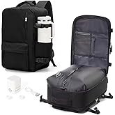 WONHOX Vacuum Seal Backpack for Travel with Air Pump Compression Vacpack Carry on Flight Approved Daypack Laptop Space Saver Bags Storage with Vacuum System 18x14x8 inches Travel Bag Women Men Black