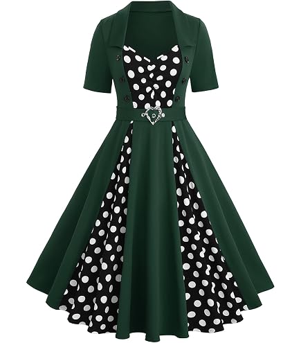 ROSE GAL Plus Size Polka Dots 1950s Vintage Dress for Women Rockabilly Retro Pinup Dress with Belt(Blue_1/L) : Clothing, Shoes & Jewelry