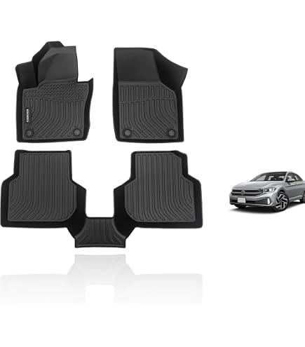 All-Weather XPE Floor Liner Mats For Volkswagen Jetta Sedan 2011-2018 (3-Piece Set, Black)